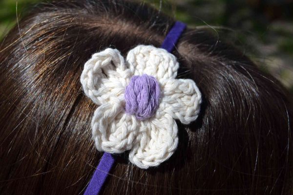 Diadema flor de algodón (morado)